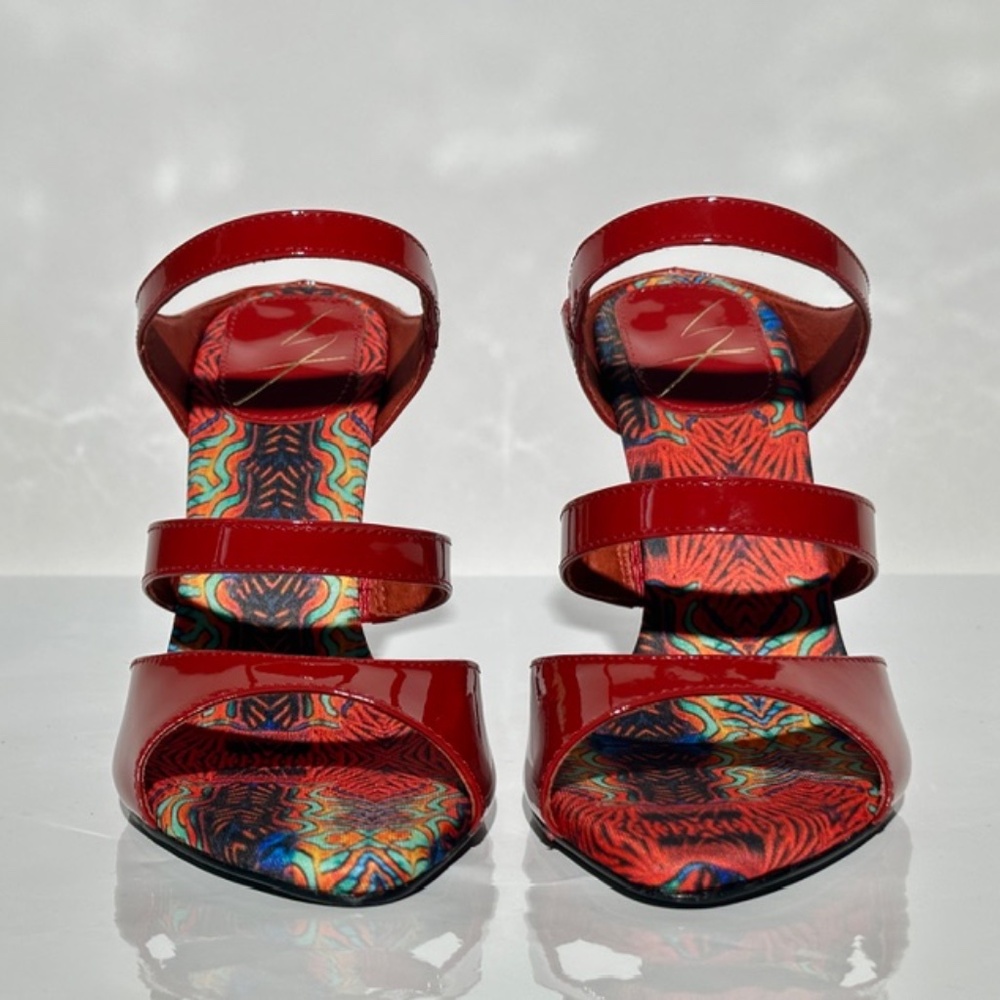 Red Patent Leather Strappy Heels